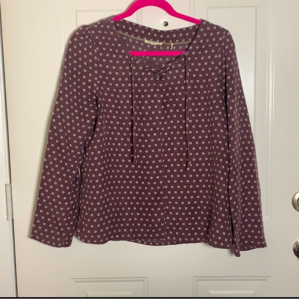 Toad And co Women’s Purple Blouse With White Dots Size Medium